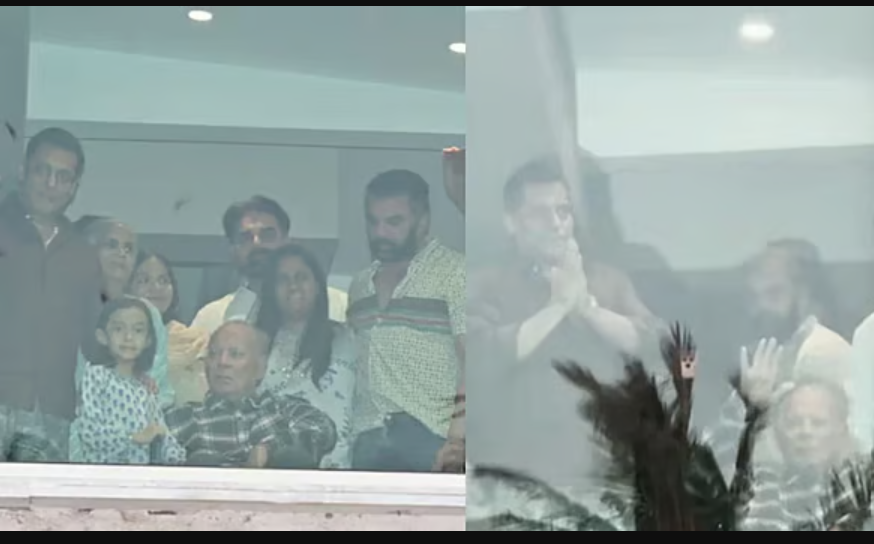 বাবা সেলিম খানকে সঙ্গে নিয়ে বারান্দায় দেখা দিলেন সালমান